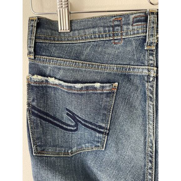 Colins Jeanswear Zoe Jeans Womens Size 2/26 Med Wash Mid Rise Flare Distressed - Picture 7 of 11